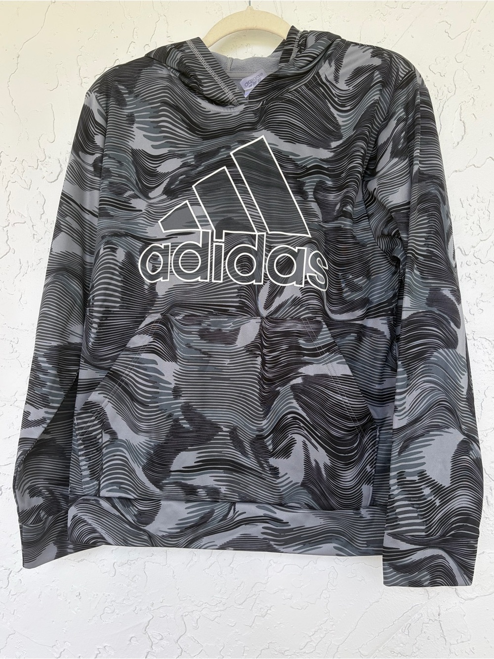 adidas Gray Camouflage Logo Hoodie Sweater with pockets